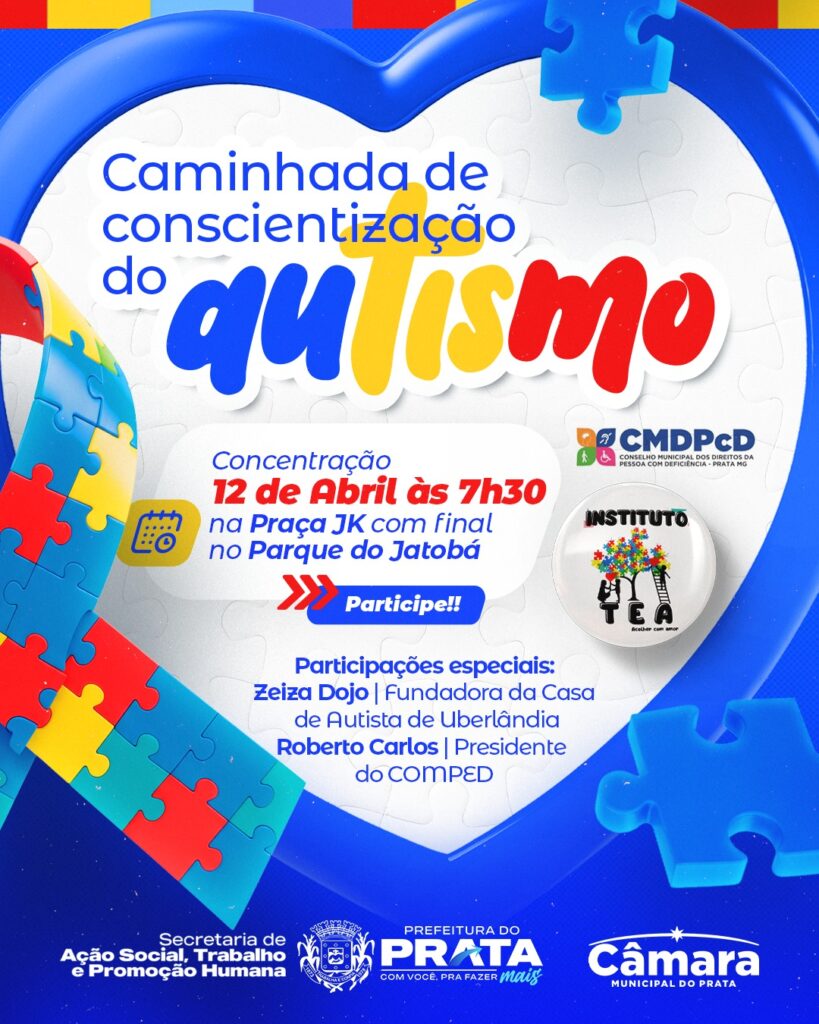 Prefeitura do Prata promove Caminhada de Conscientização do Autismo